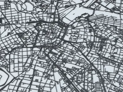 Leipzig Road Network and Streets 3D model