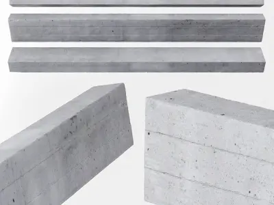 set of concrete structures 3D Model Pack