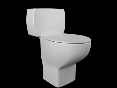 Toilet for bathroom Low-poly 3D model Low-poly 3D model