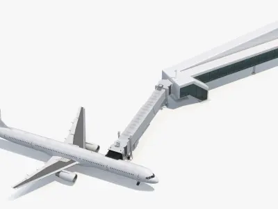  Jet Bridge Terminal with Medium Passenger Aircraft 