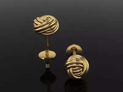 Rope Knot Ball Earring SIZE 6mm 3D print model