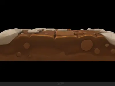 Stylized Stone Path Low-poly 3D model