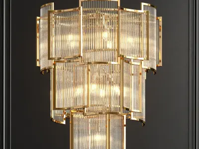 Collection of modern crystal chandeliers 3D model