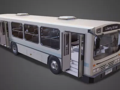 PBR Bus city Low-poly 3D model