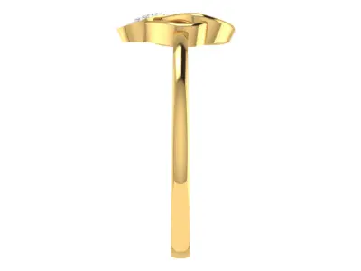 Light Weight Yellow Gold Diamond Ring  -EZ R-127 3D print model