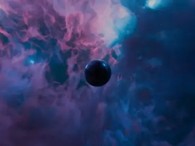 Violet Tempest Nebula HDRI 12k 360 degree 3D model