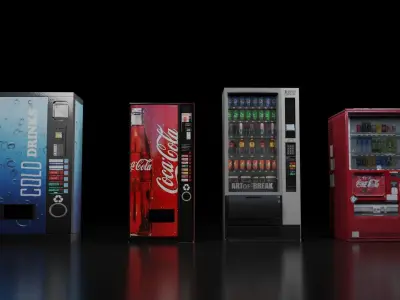 Vending Machine Collection- Pack of 4 Low-poly 3D model