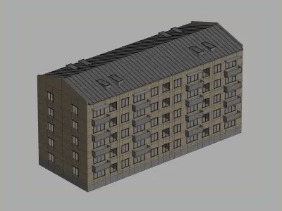 Soviet-style apartment block 3D model