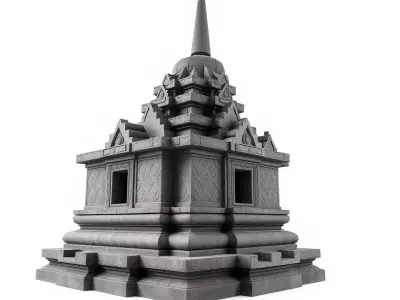 Ancient Stone Pagoda model pack Low-poly 3D model