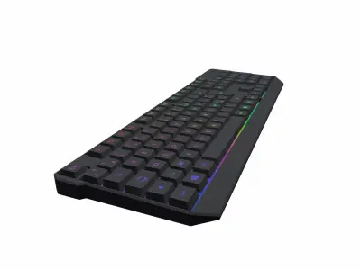 RGB Mechanical Gaming Keyboard switched On Low-poly 3D model