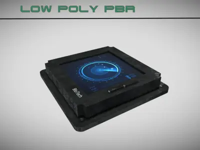 Sci-fi Element 2 texture options Low-poly 3D model