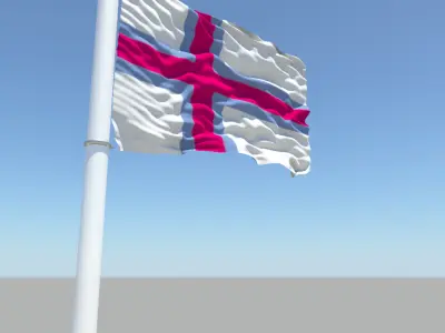 Faroe Islands flag 3D model