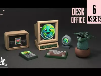 Office Cute Assets Low-poly 3D model