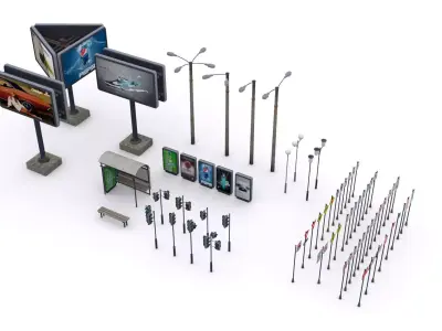 street elements 71 model Low-poly 3D model