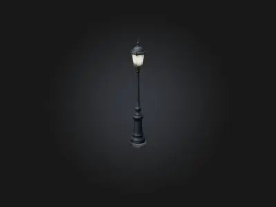 Realistic Street Lamp Model Low-poly 3D model