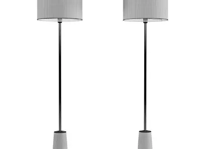 Scandinavian style floor lamp on marble base 3D model