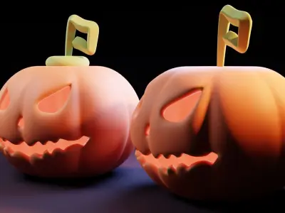Halloween Pumpkin Low-poly 3D model