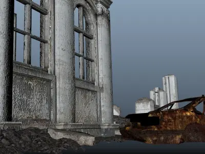 Detailed Ruined Building A20 3D model