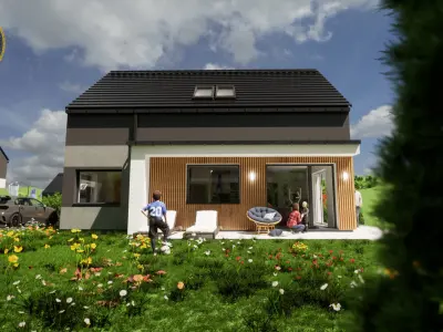 modern two story house 3d model 3D model