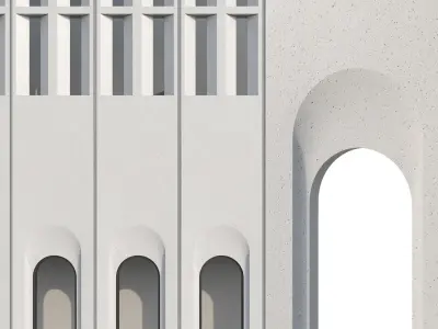 Modern Facade V 01 Low-poly 3D model