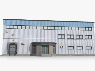 Factory x5 Low-poly 3D model