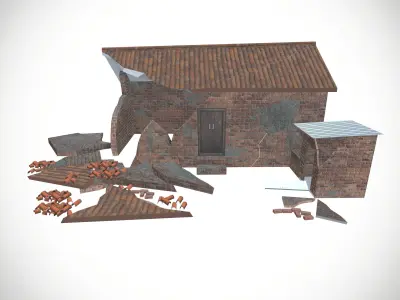 Destroy Brick House Low-poly 3D model