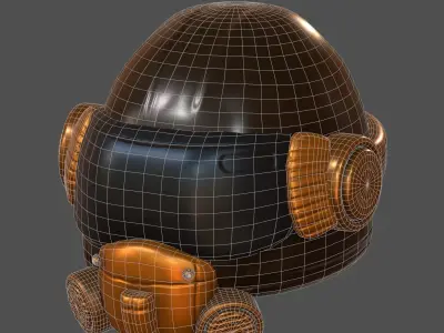 Helmet plastic mask protection isolated plastic scifi  Low-poly 3D model