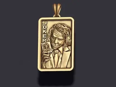 Joker playing card pendant light 3D print model