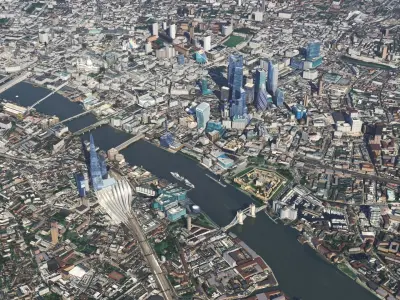 London and river thames 3D model