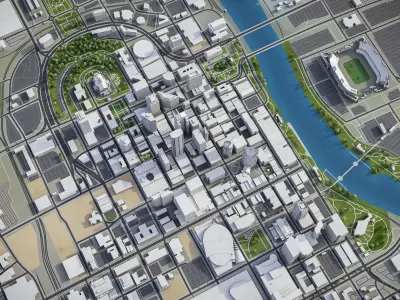 Nashville Low-poly 3D model