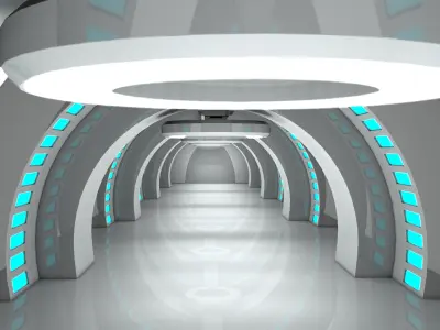Sci fi Interior corridor 3D model purchase