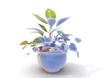 Elegant Floral Pottery model pack Low-poly 3D model