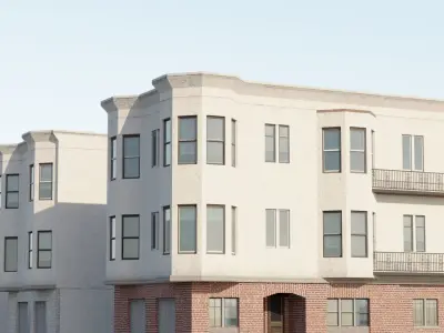 Spanish Revival - US West Coast California Buildings Low-poly 3D model