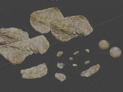 Scanned stone wall pack A 3D model