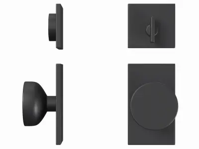Tumalo Black Bronze Single Square Deadbolt 3D model