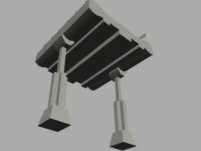 Overpass - Game Ready structure with two legs in air Low-poly 3D model