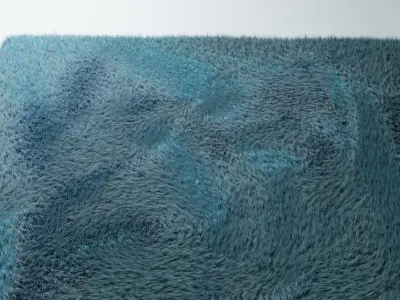 Blue Furry Carpet 3D model