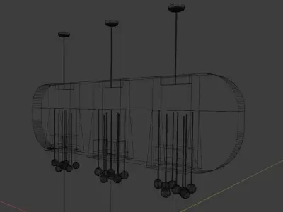 Modern lighting fixture Low-poly 3D model