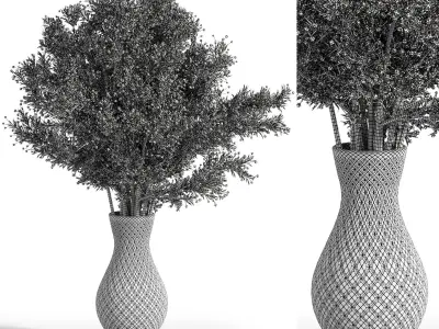 plants bouquet vase 05 3D model