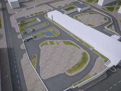 Urban Area 07 Low-poly 3D model