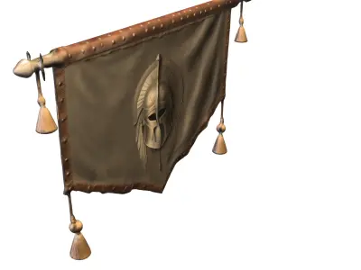 Spartan Honor Banner  Ancient Warrior  Low-poly 3D model