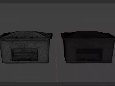 Realistic Yellow Winter Grit Bin - 8K Photogrammetry - 4 LODs Low-poly 3D model