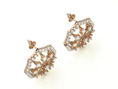 Spiders Web Light wt Pendant Earrings Set 3dm stl obj mtl gltf  3D print model