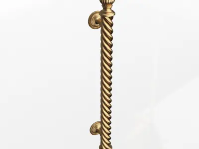 Classic Door Handle 03 Gold Low-poly 3D model