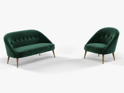 Brabbu Malay armchair sofa and bar chair 3D model