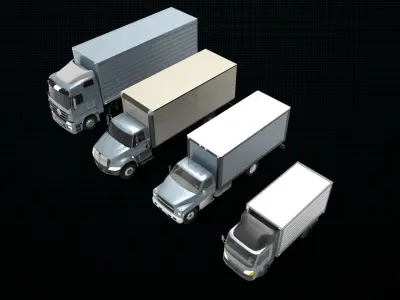 4 Variant box truck  3D model