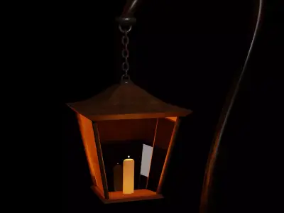 Lantern with candle 3D model