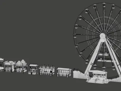 fun fair - ride attractions 3D model