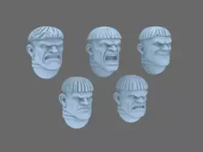 Arthurian Knights V10 Squire Heads 3D print model
