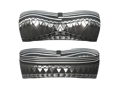 Full Female Rapper Outfit Low-poly 3D model